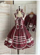 Miss Point Plaid Petal Rabbit JSK(Reservation/2 Colours/Full Payment Without Shipping)